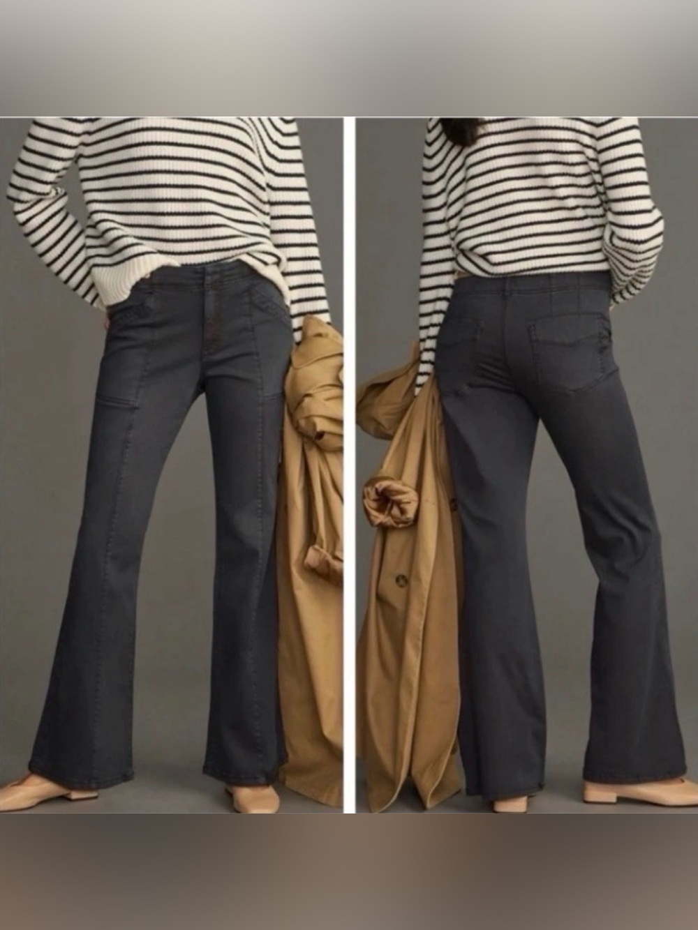 Pilcro Anthropologie Flare Pants in Blue Size 28